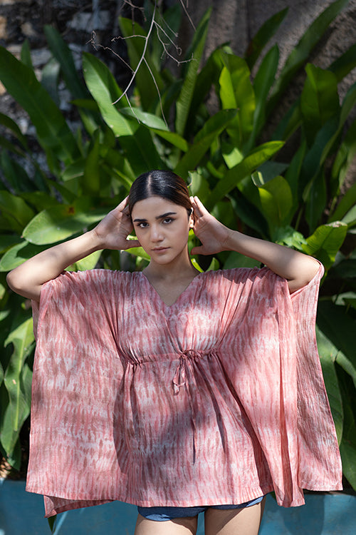 Creative Bee 'MELODY' Natural Dyed Shibori Cotton x Silk Kaftan