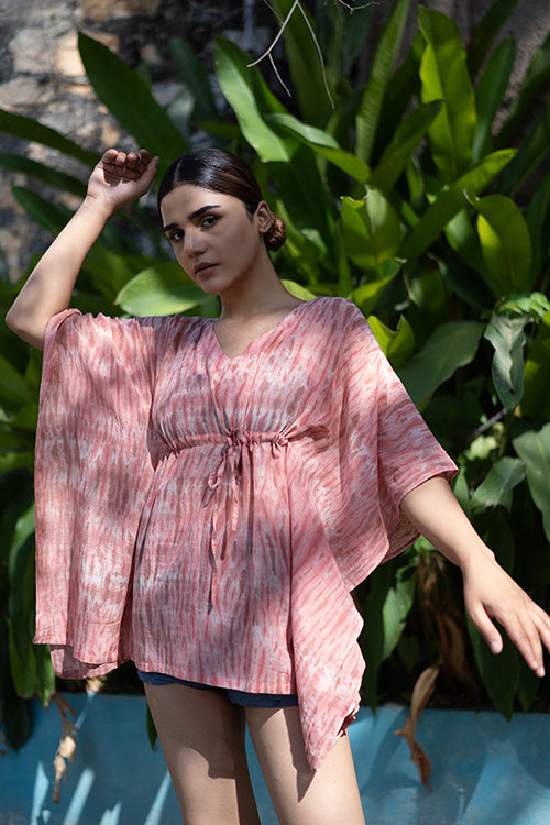 Creative Bee 'MELODY' Natural Dyed Shibori Cotton x Silk Kaftan