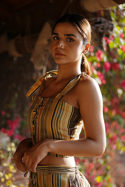 Creative Bee 'DAINTY' Natural Dyed Hand Block Printed Crop Top
