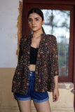 Creative Bee 'INFINITY' Natural Dyed Block Printed Cotton Gathered Jacket