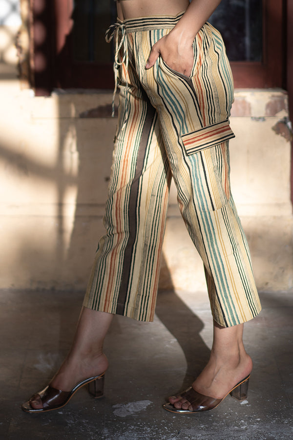 Creative Bee 'DIVINE' Natural Dyed Hand Block Printed Straight Pants