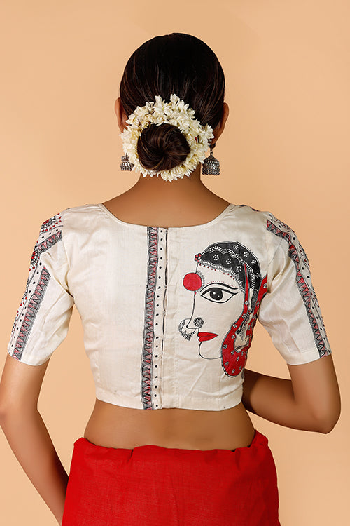 Gubbaro Handpainted Madhubani Sunflower Blouse