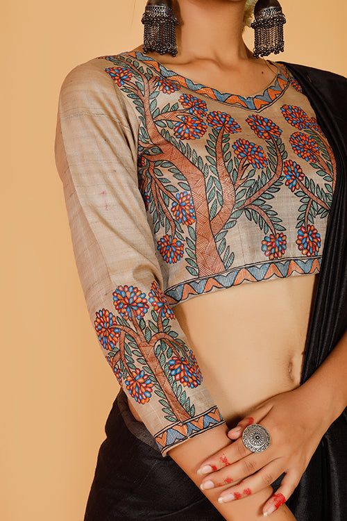 Gubbaro Handpainted Madhubani Vrindavan Blouse