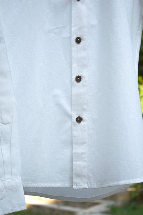 Okhai 'Credence' Pure Cotton Full-Sleeve White Shirt