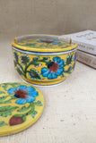 Ram Gopal Blue Pottery Handcrafted ' Coaster Set ' Yellow,Green