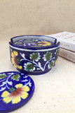 Ram Gopal Blue Pottery Handcrafted ' Coaster Set ' Blue, Yellow