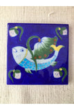 Ram Gopal Blue Pottery Handcrafted 'Fish Tile ' Blue Green (Set of 2)