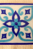 Ram Gopal Blue Pottery Handcrafted 'Tile ' Blue White (Set of 2)