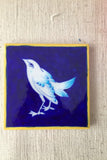 Ram Gopal Blue Pottery Handcrafted 'Bird Tile ' Blue White (Set of 2)