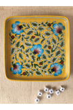 Ram Gopal Blue Pottery Handcrafted 'Flower Tray ' Yellow Green