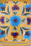 Ram Gopal Blue Pottery Handcrafted 'Snack Square Tray ' Yellow