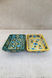 Ram Gopal Blue Pottery Handcrafted 'Snack Rectangle Tray ' Yellow Green