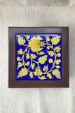 Ram Gopal Blue Pottery Handcrafted 'Golden Jewellery Box ' Yellow Blue