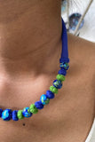 Blue Pottery Handcrafted Beaded Blue Necklace