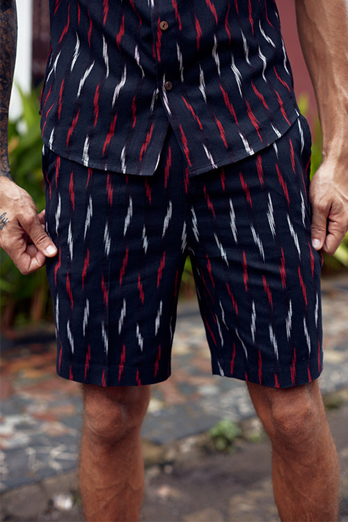 Okhai 'Belief' Pure Cotton Ikat Shorts (Inseam 8")