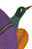 Froggmag' Folk Painting Gond - Purple Bird