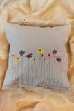 Multicolor Hand Embroidered Floral Cushion Cover