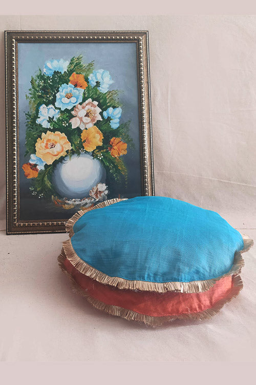 Whebyabira-Handmade Solid Peach Kota festive cushion cover