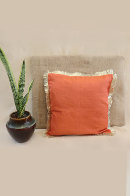 Whebyabira-Handmade Solid Blue Kota festive cushion cover