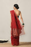 Handweave Maheshwari Handloom  Silk Cotton Saree Col- Red