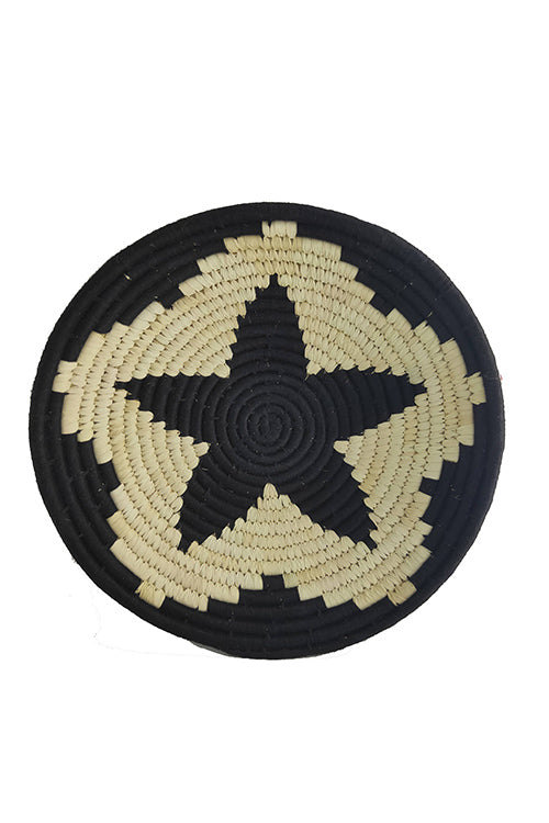 12' Natural and Black Flower Handmade Wall Decor of Sabai Grass