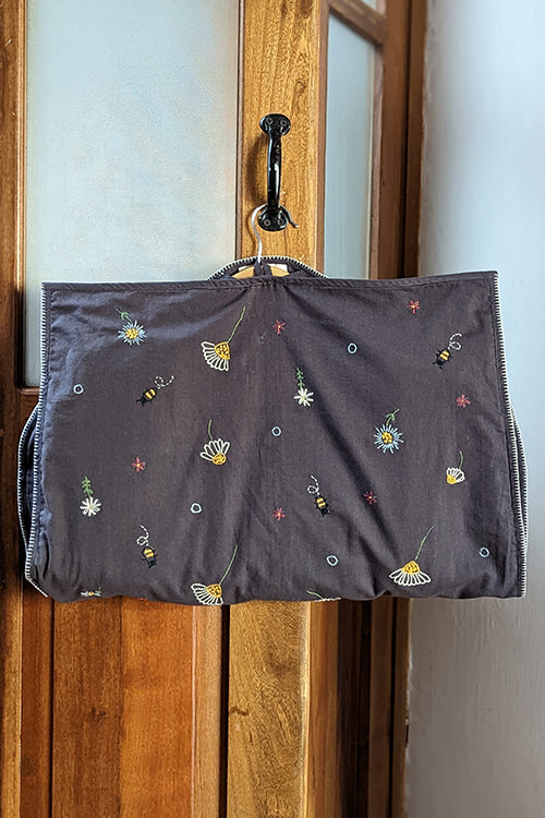 Okhai 'Aster' Hand Embroidered Cotton Hanger Cover