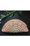 Canadian Lily Gold Half Moon Clutch