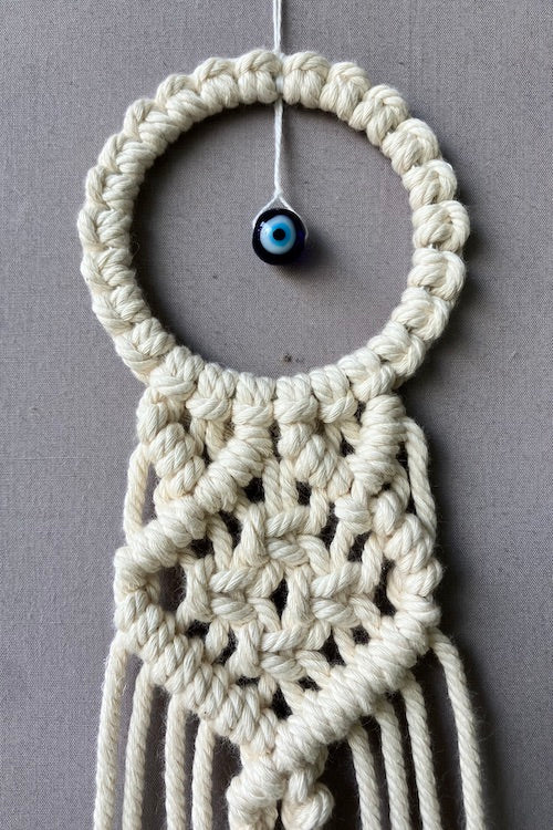 evil eye owl on macrame cord evil eye owl on macrame cord