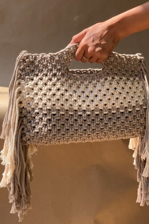 Macrame fringe bag on sale