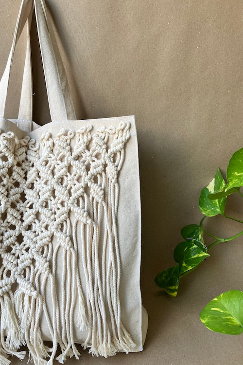 House Of Macrame 100% Cotton Grocery Tote Bag
