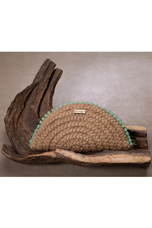 Dhaaga  Brunnera Half Moon Clutch