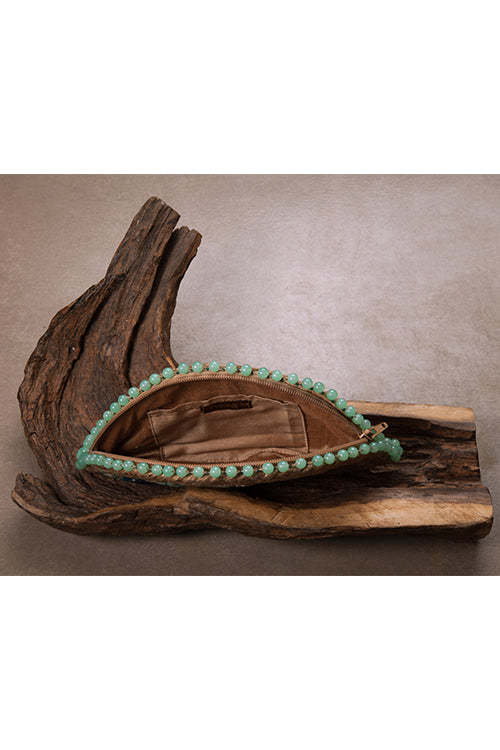 Dhaaga  Brunnera Half Moon Clutch