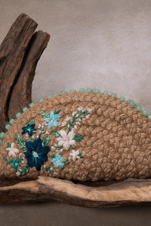 Dhaaga  Brunnera Half Moon Clutch