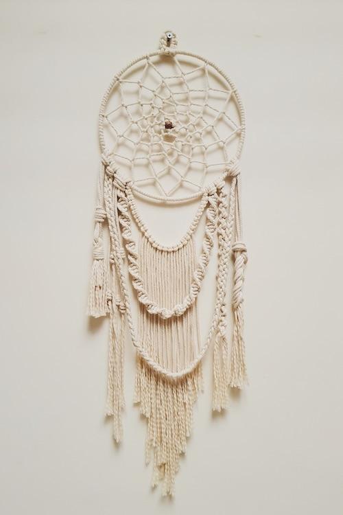 Elegant Navajo Off White Handcrafted Macrame Dream Catcher Online