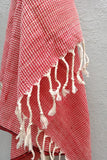Bun.kar Bihar, "Red Honeycomb Hand Towel"