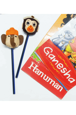 "Svatanya" Handcrafted Eco-Friendly Ganesha & Hanuman Pencil Topper