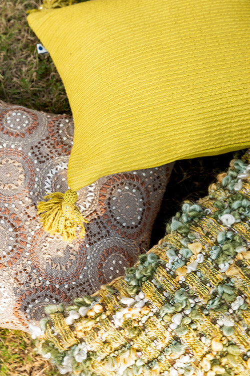 Onset Homes Hoop Cushion Cover- Lime