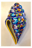 Blue Pottery Handcrafted Con Shell-96