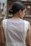 Sadhna 'Nirali' White V neck long cotton kurta