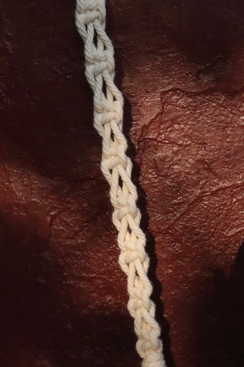 House of Macrame Handcrafted Macrame Clutch Bag with swing (Off-white)