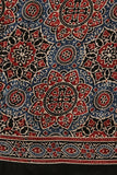 Jahangir Khatri - Traditional Ajrakh Hand Block Printed Modal Saree With Tassels - 18
