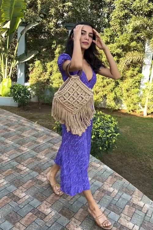 House Of Macrame 'Heer' Handbag - Beige