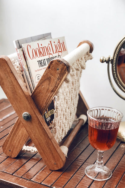 HoM Handcrafted Macrame Magazine Rack Holder