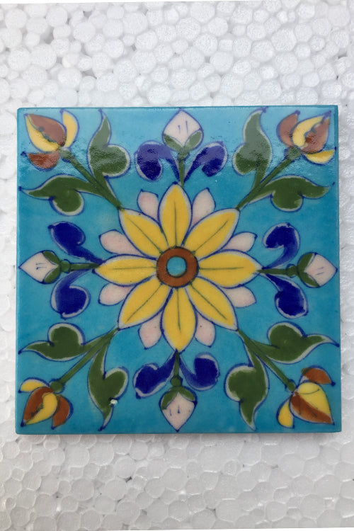 Blue Pottery Handcrafted Tile-89