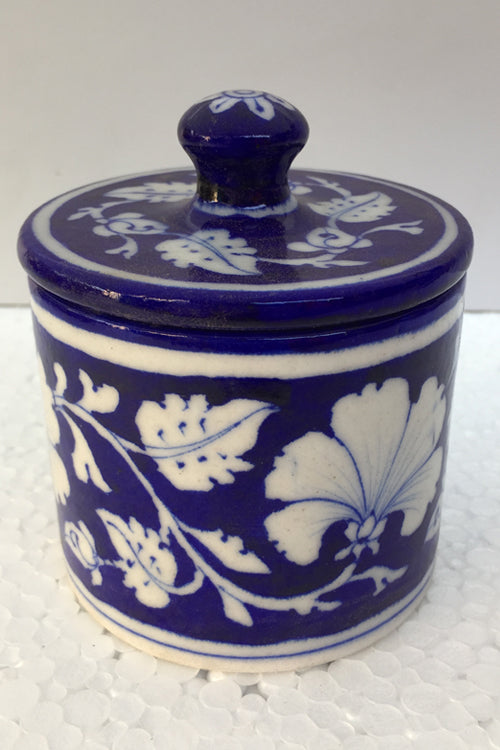 Blue Pottery Handcrafted Storage Jar-83