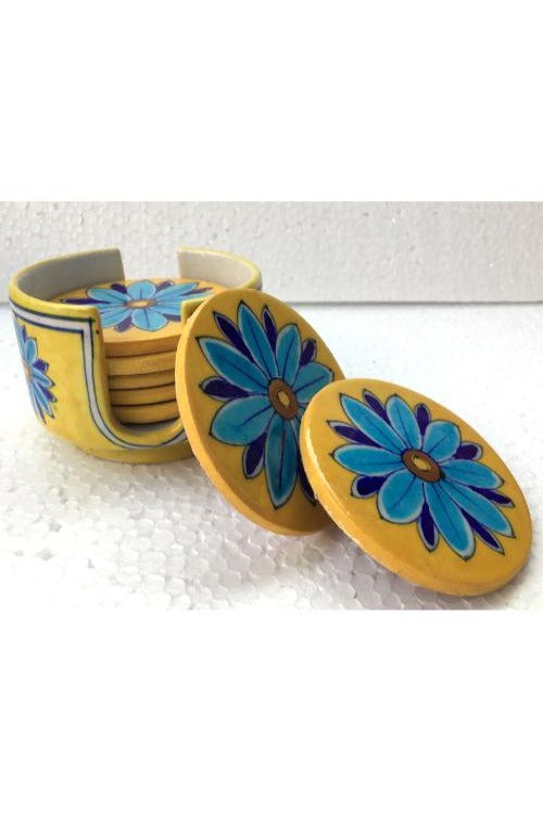 Blue Pottery Handcrafted Coaster Set -88
