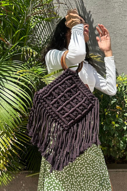 House Of Macrame 'Heer' Handbag - Coffee