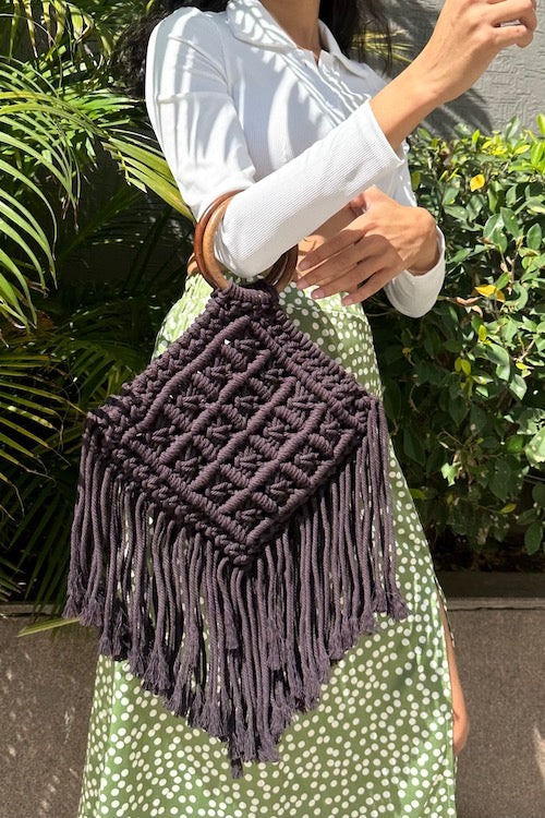 House Of Macrame 'Heer' Handbag - Coffee