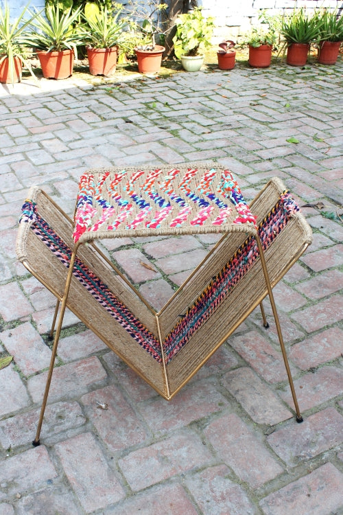 Sirohi Newspaper Jute & Textile Tray Table