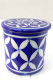 Ram Gopal Blue Pottery Handcrafted 'Round accessory box ' Blue Box-B